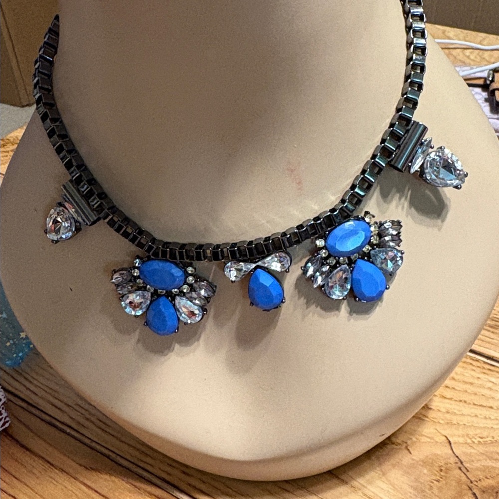 Express Blue and Silver Statement Necklace